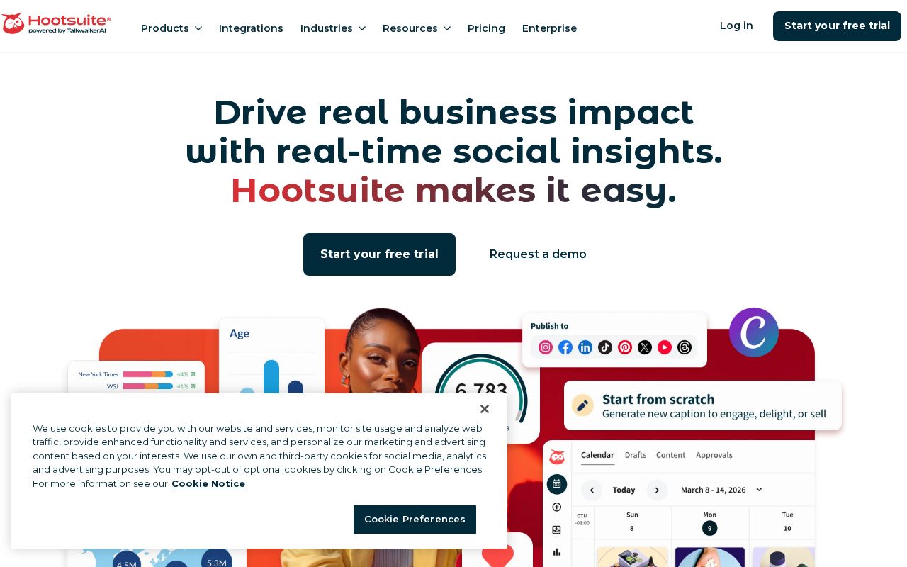 Screenshot of hootsuite.com