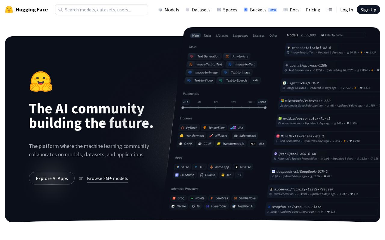 Screenshot of huggingface.co