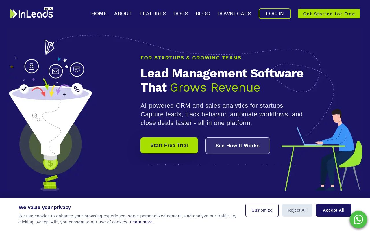 Screenshot of inleads.ai