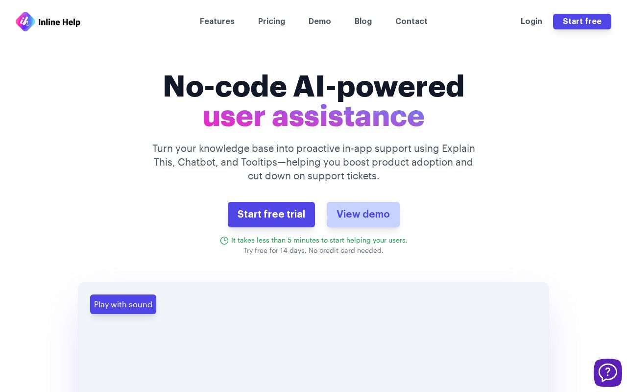 Screenshot of inlinehelp.com