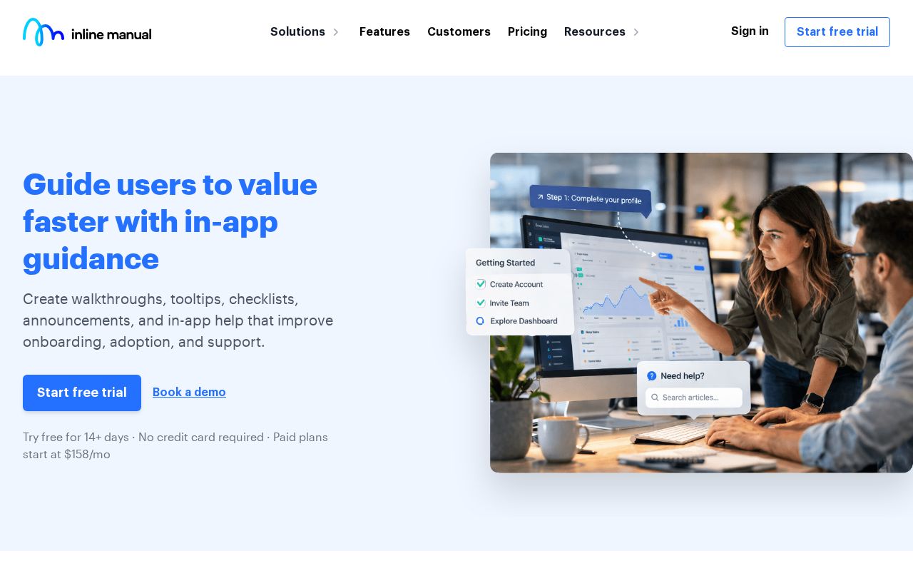 Screenshot of inlinemanual.com