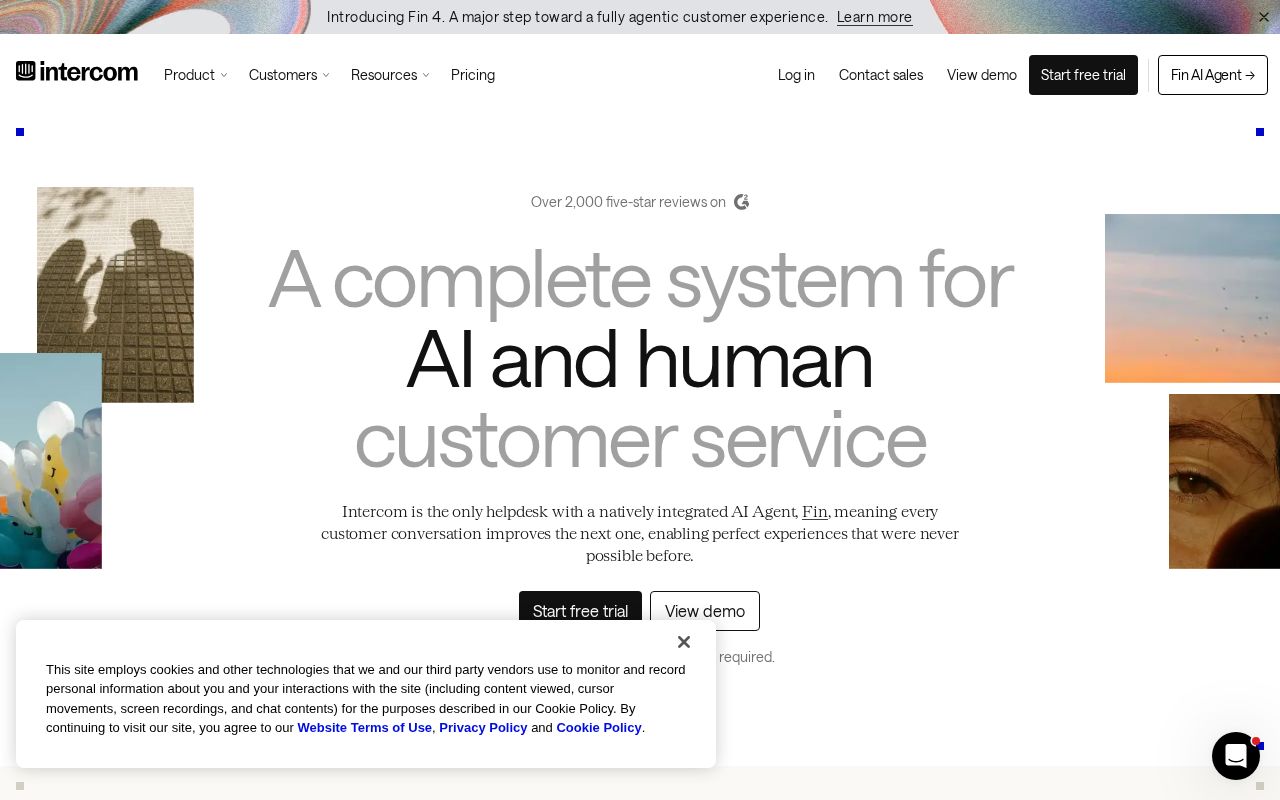 Screenshot of intercom.com