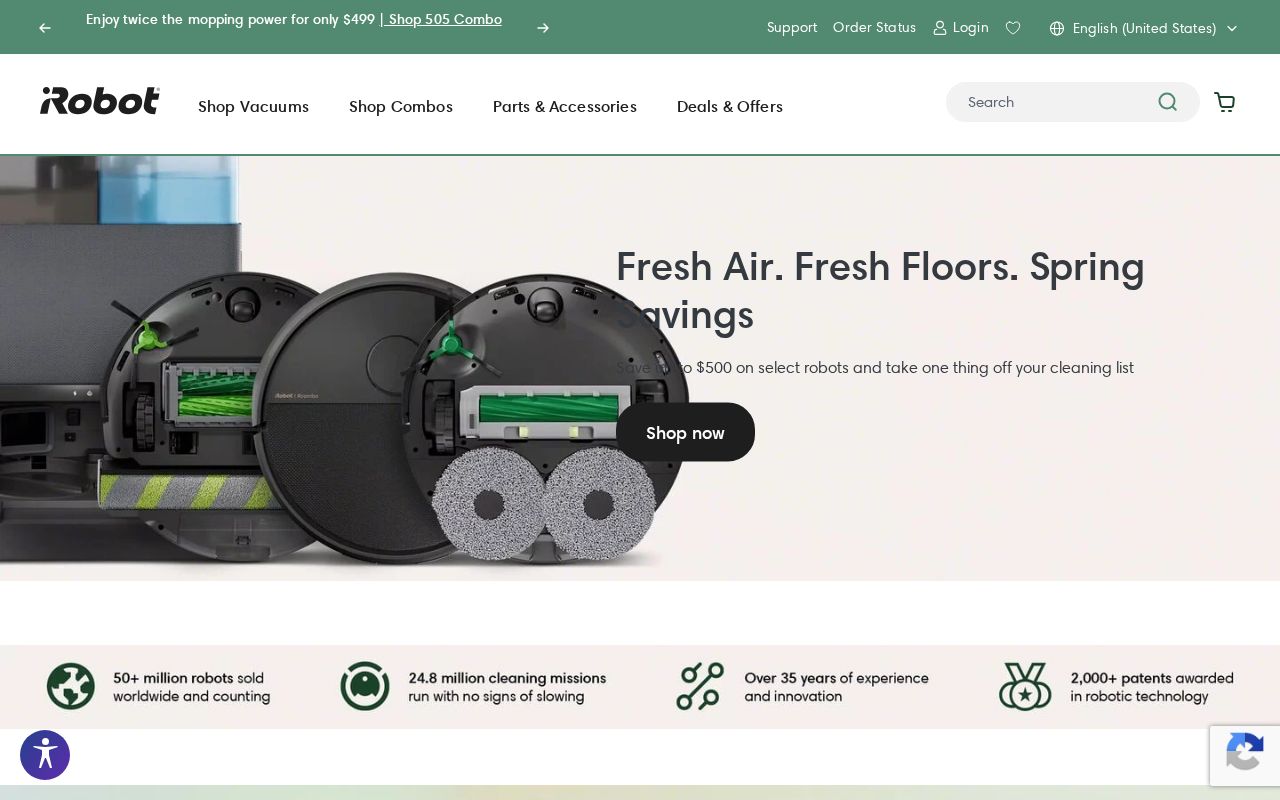 Screenshot of irobot.com