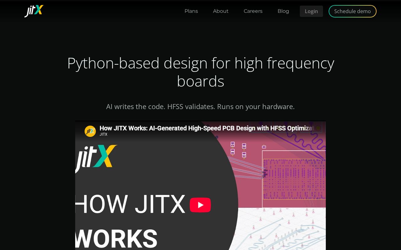 The jitx.com homepage, first screen