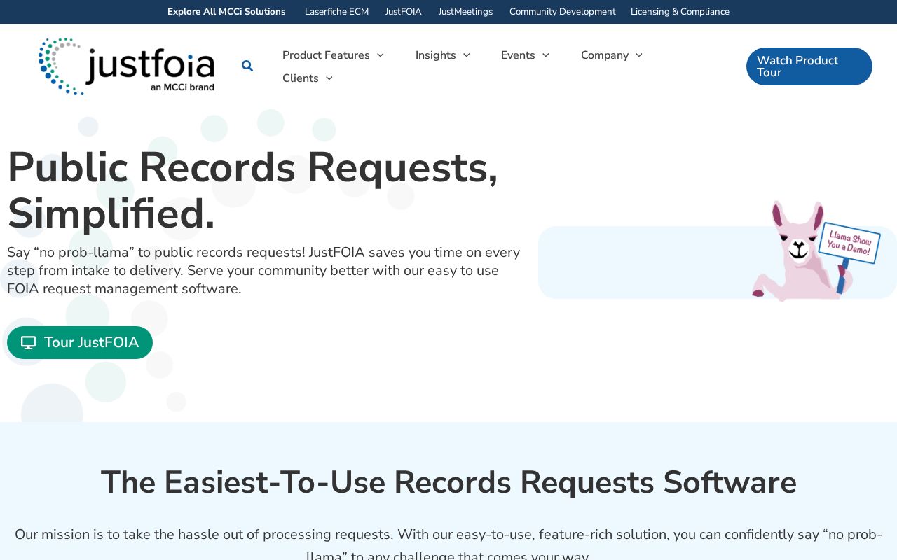 Screenshot of justfoia.com