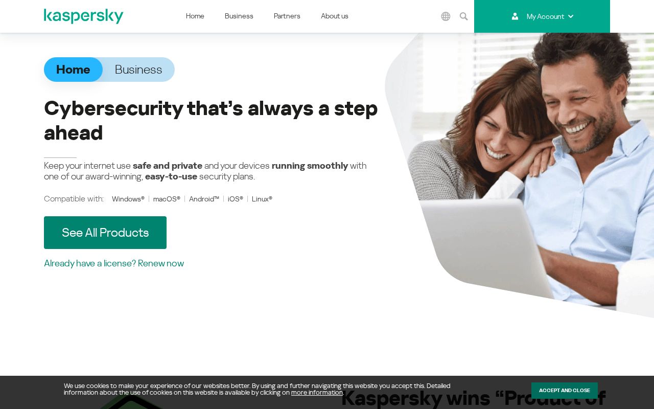 Screenshot of kaspersky.com