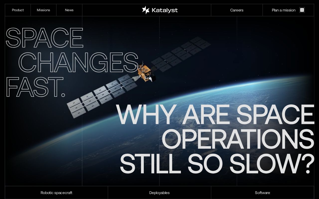 The katalystspace.com homepage, first screen