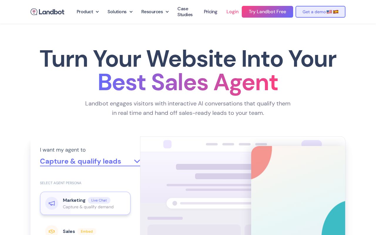 Screenshot of landbot.io
