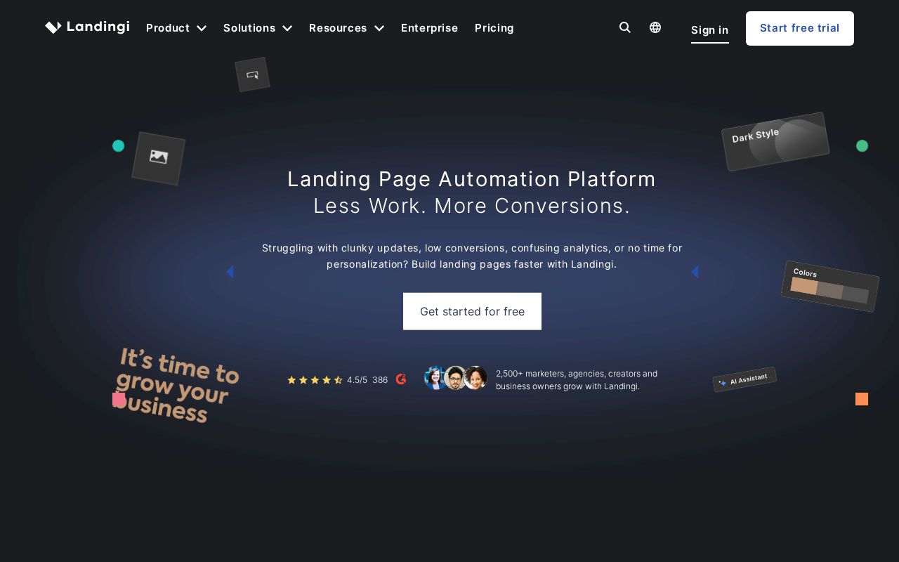 Screenshot of landingi.com