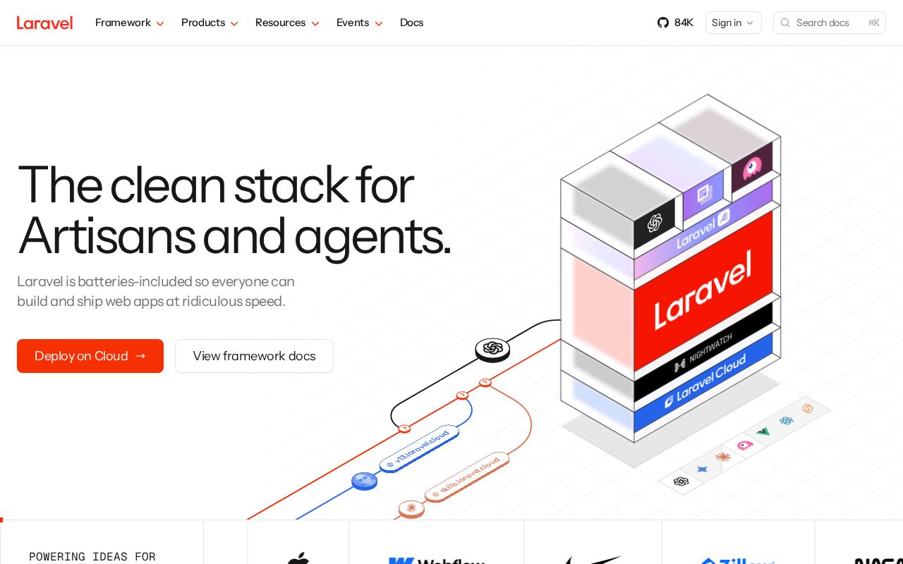 Screenshot of laravel.com