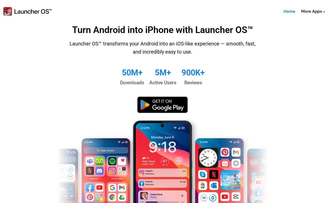 Screenshot of launcherios.com