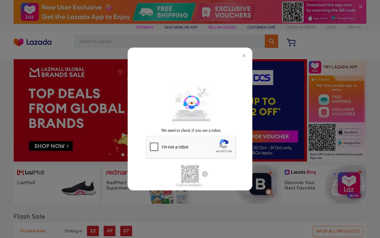 Screenshot of lazada.sg