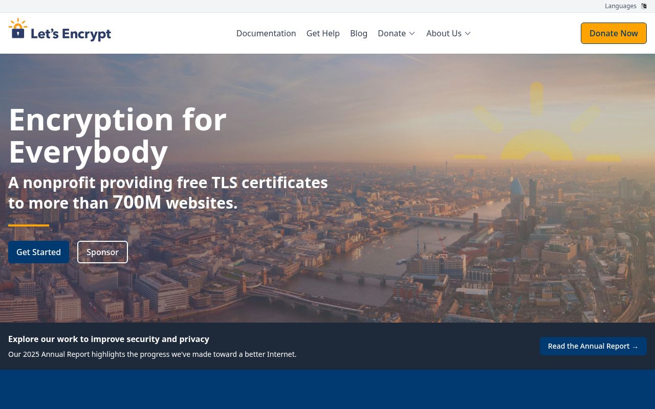 Screenshot of letsencrypt.org
