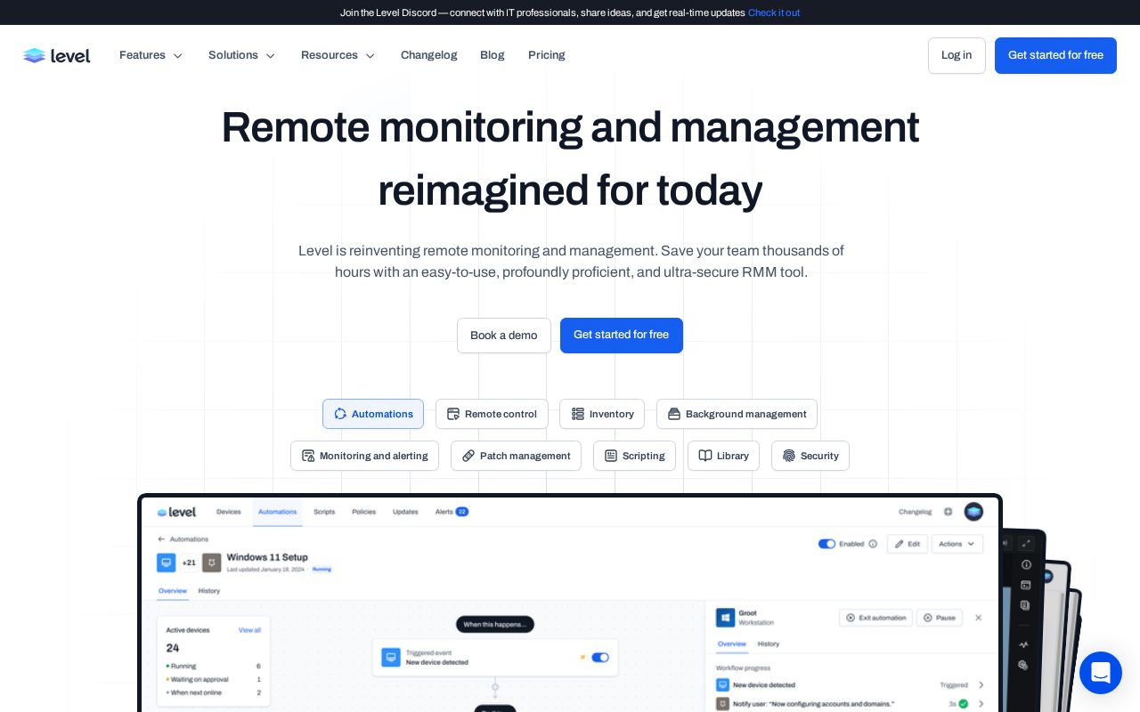 Screenshot of level.io