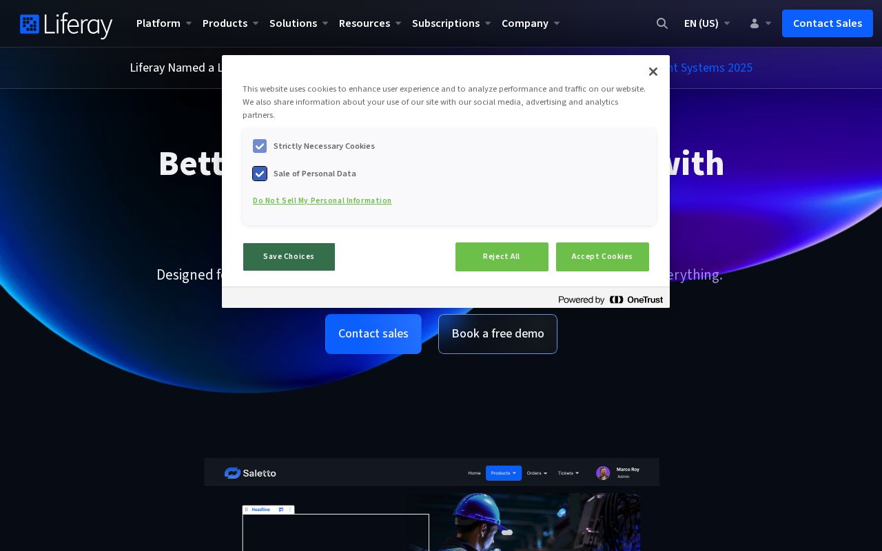Screenshot of liferay.com