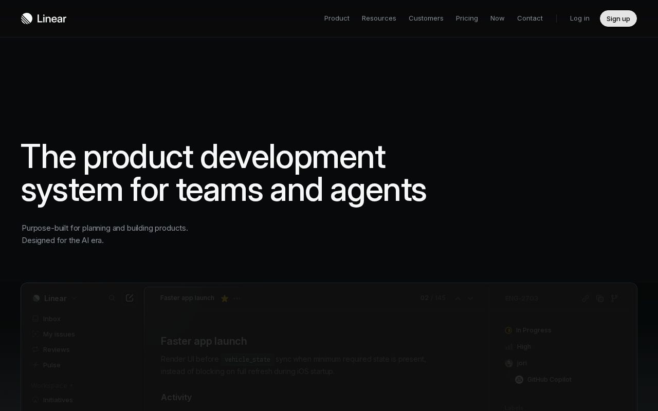 Screenshot of linear.app