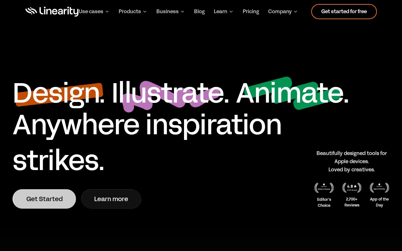 Screenshot of linearity.io