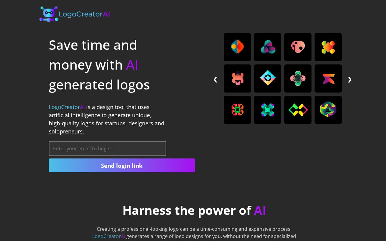 Screenshot of logocreatorai.com