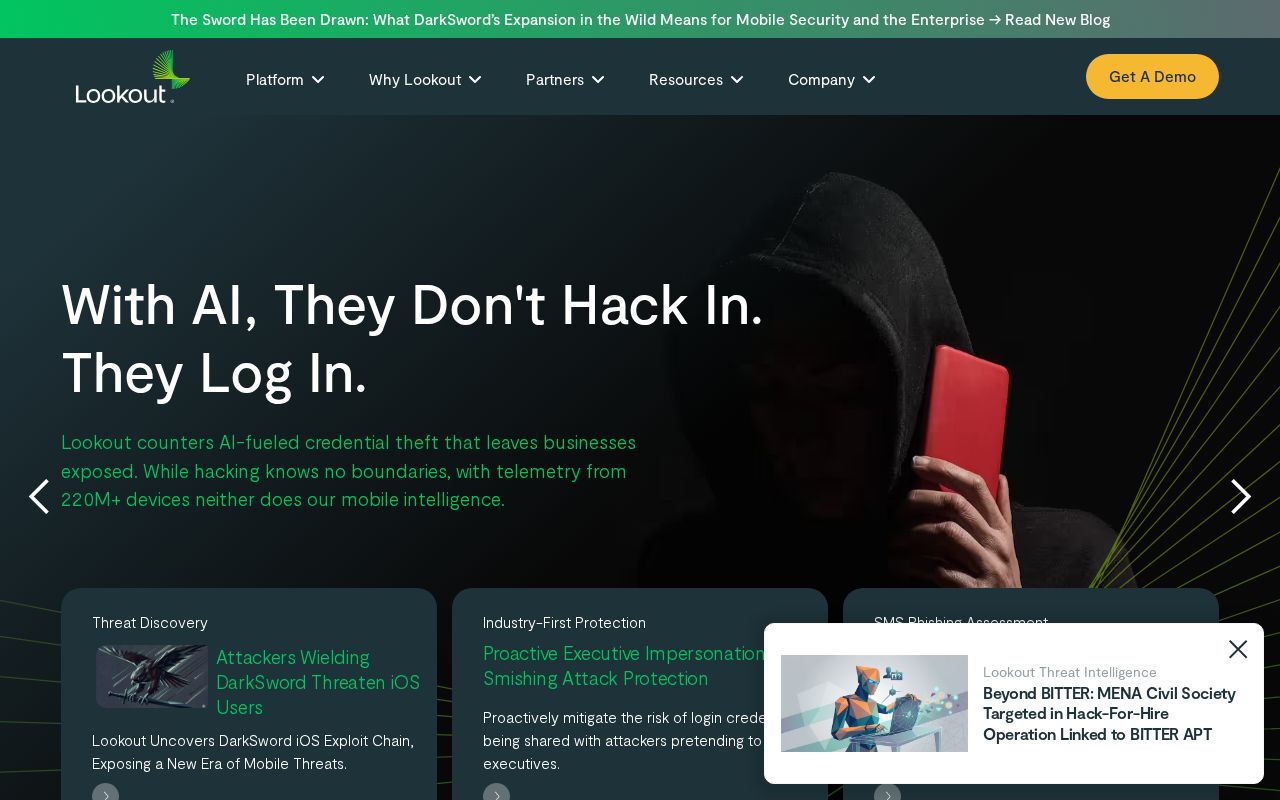 Screenshot of lookout.com