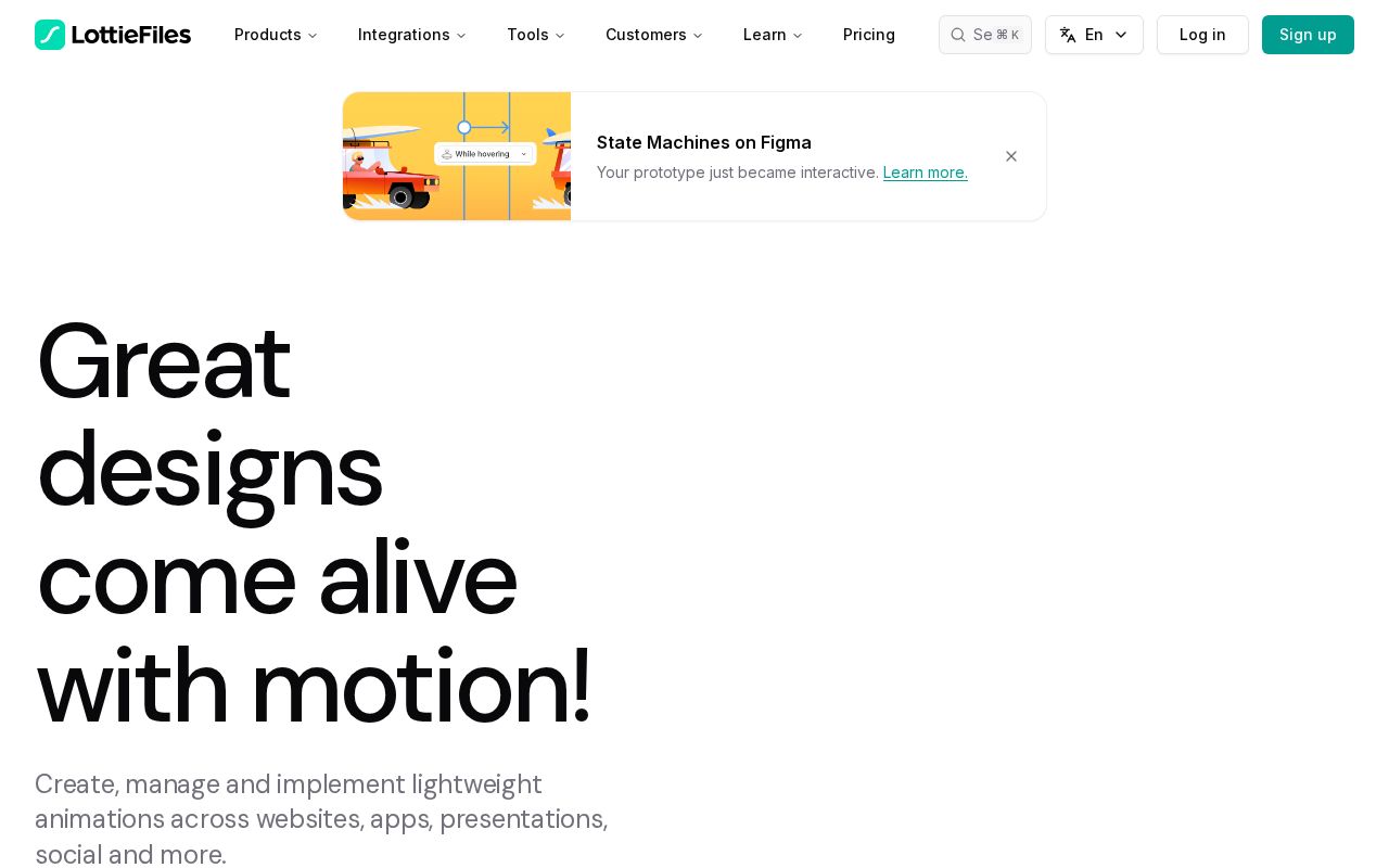 Screenshot of lottiefiles.com