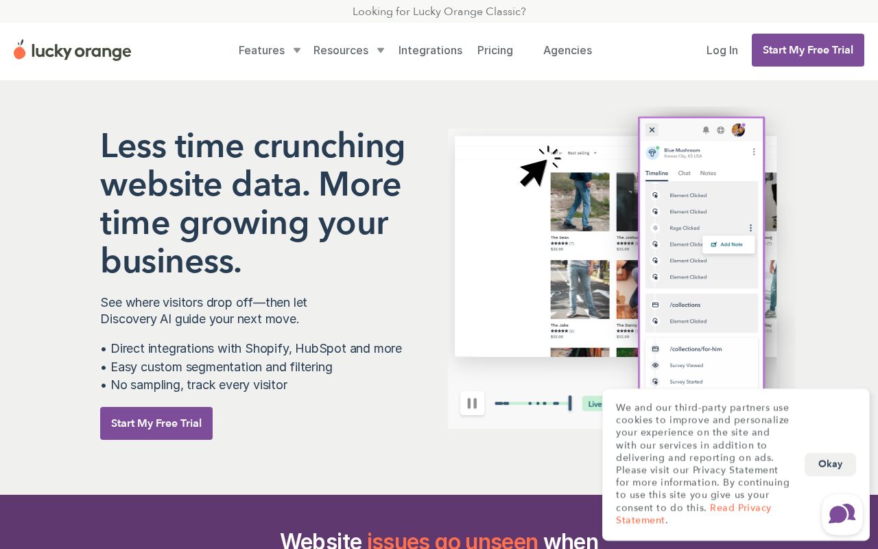 Screenshot of luckyorange.com