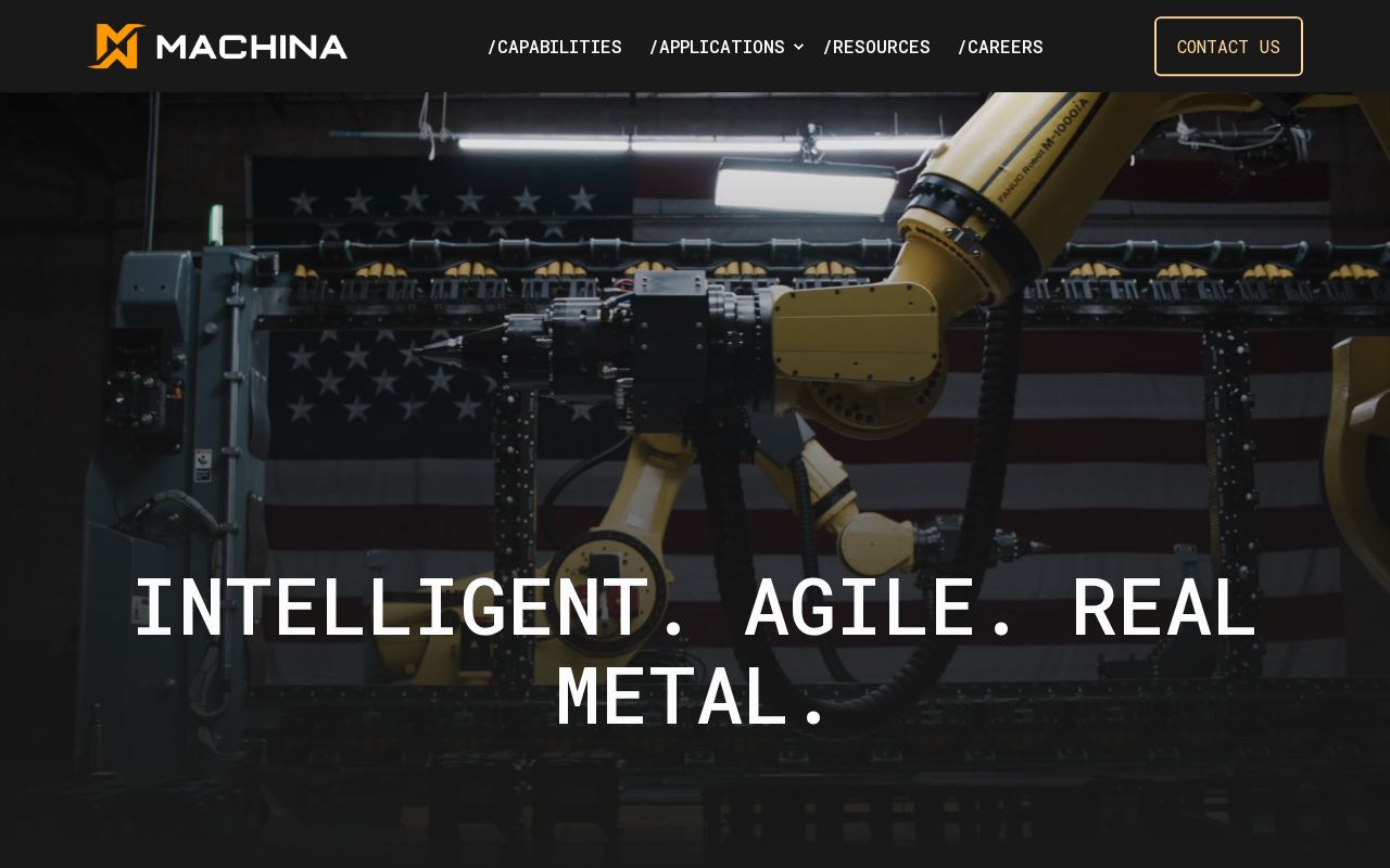The machinalabs.ai homepage, first screen