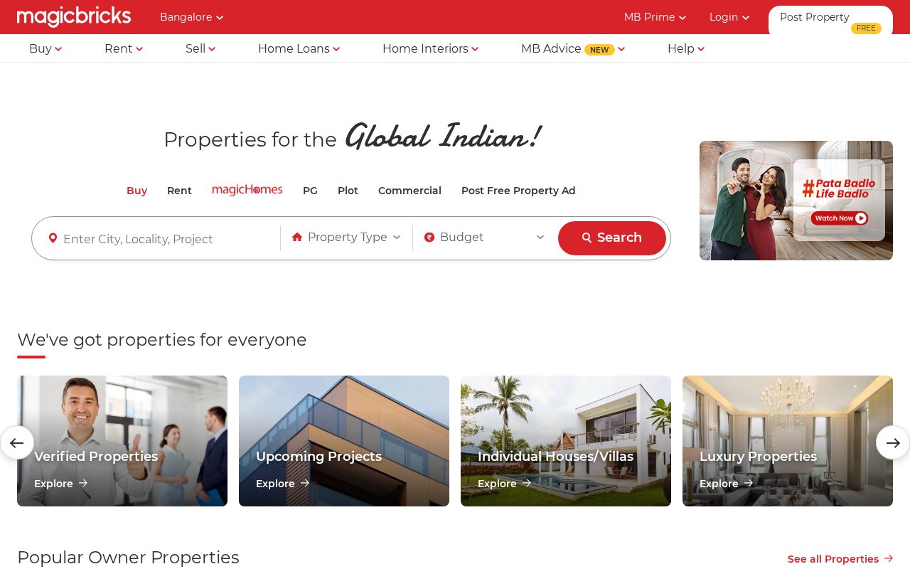 Screenshot of magicbricks.com