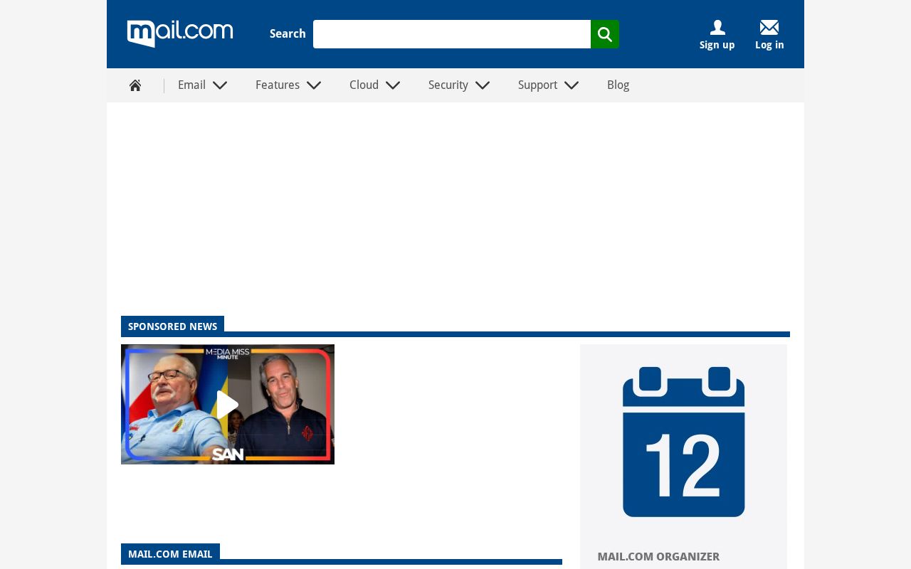 Screenshot of mail.com