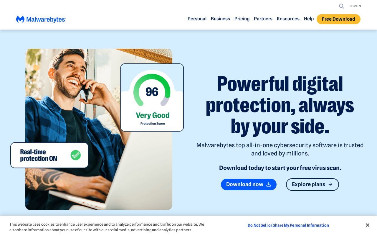 Screenshot of malwarebytes.com