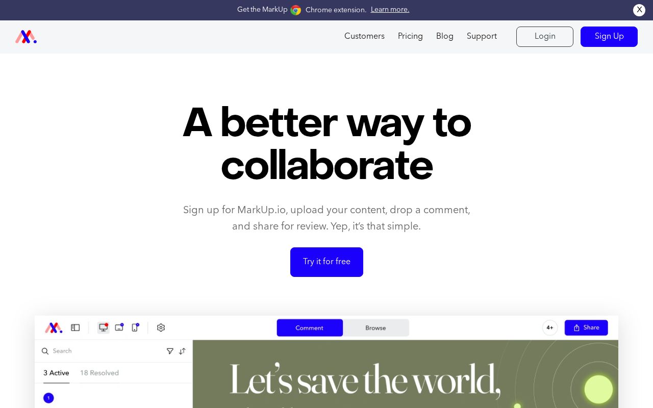 Screenshot of markup.io