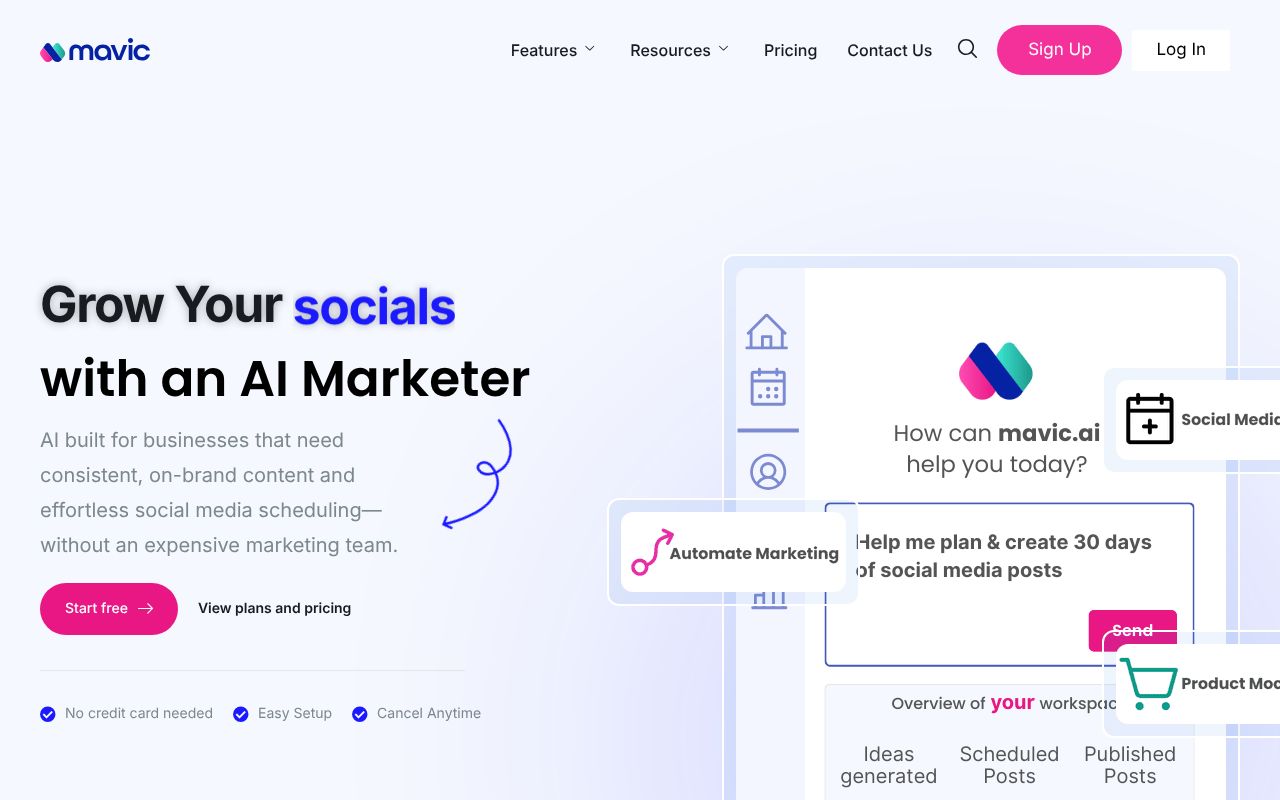 Screenshot of mavic.ai