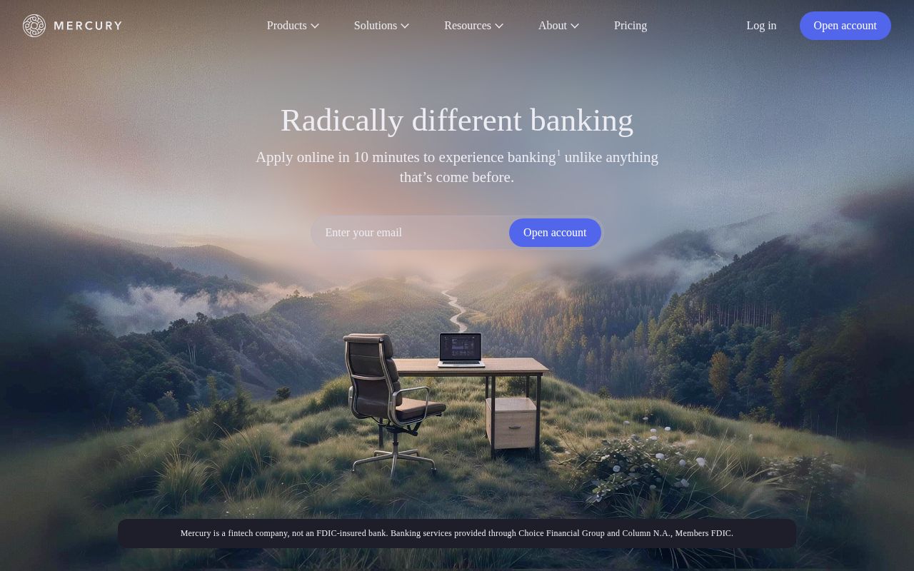 Screenshot of mercury.com