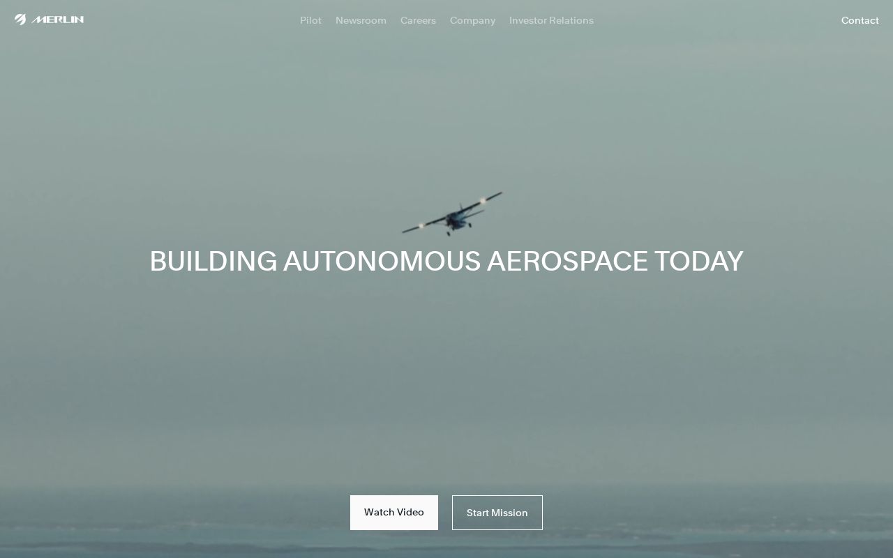 The merlinlabs.com homepage, first screen