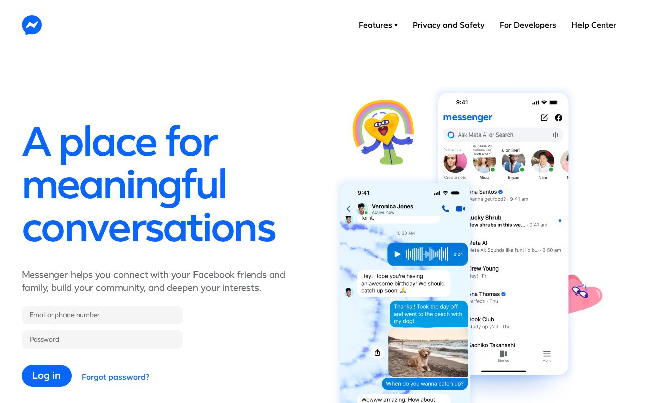 Screenshot of messenger.com