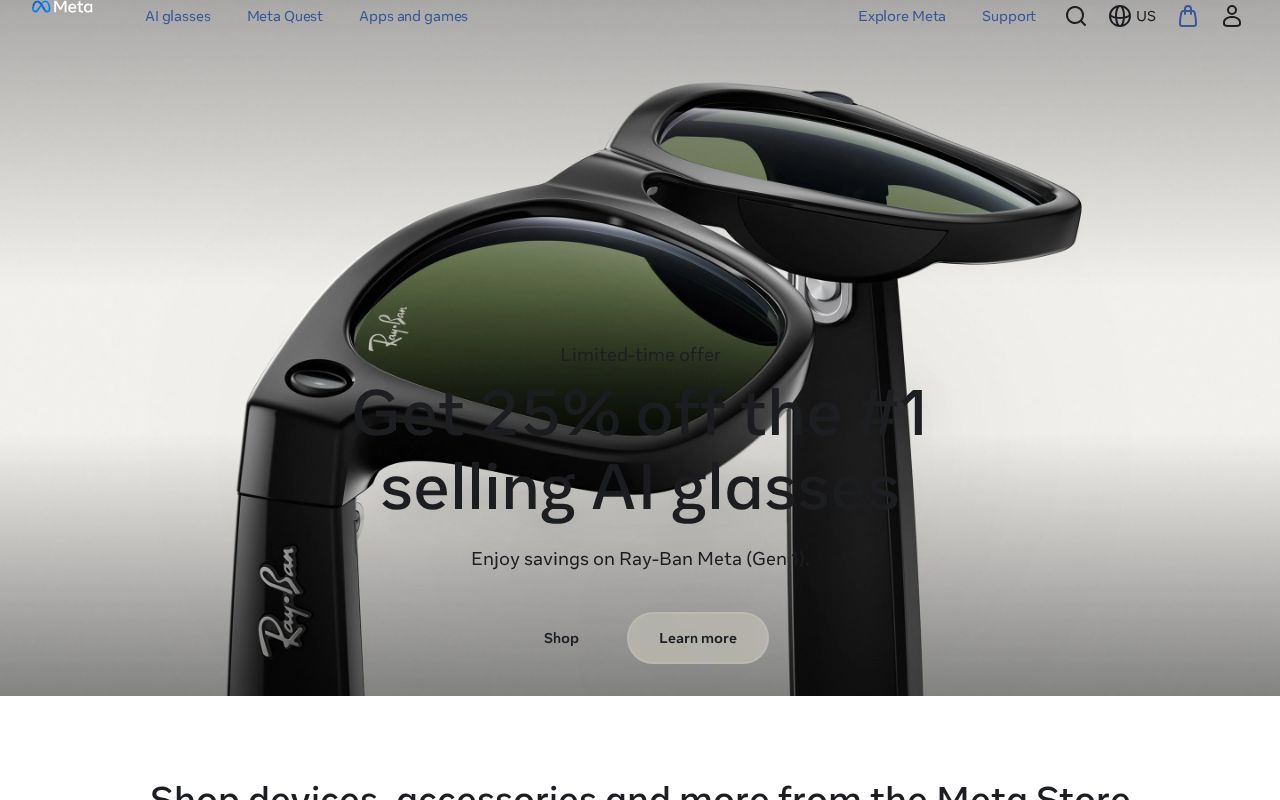 Screenshot of meta.com