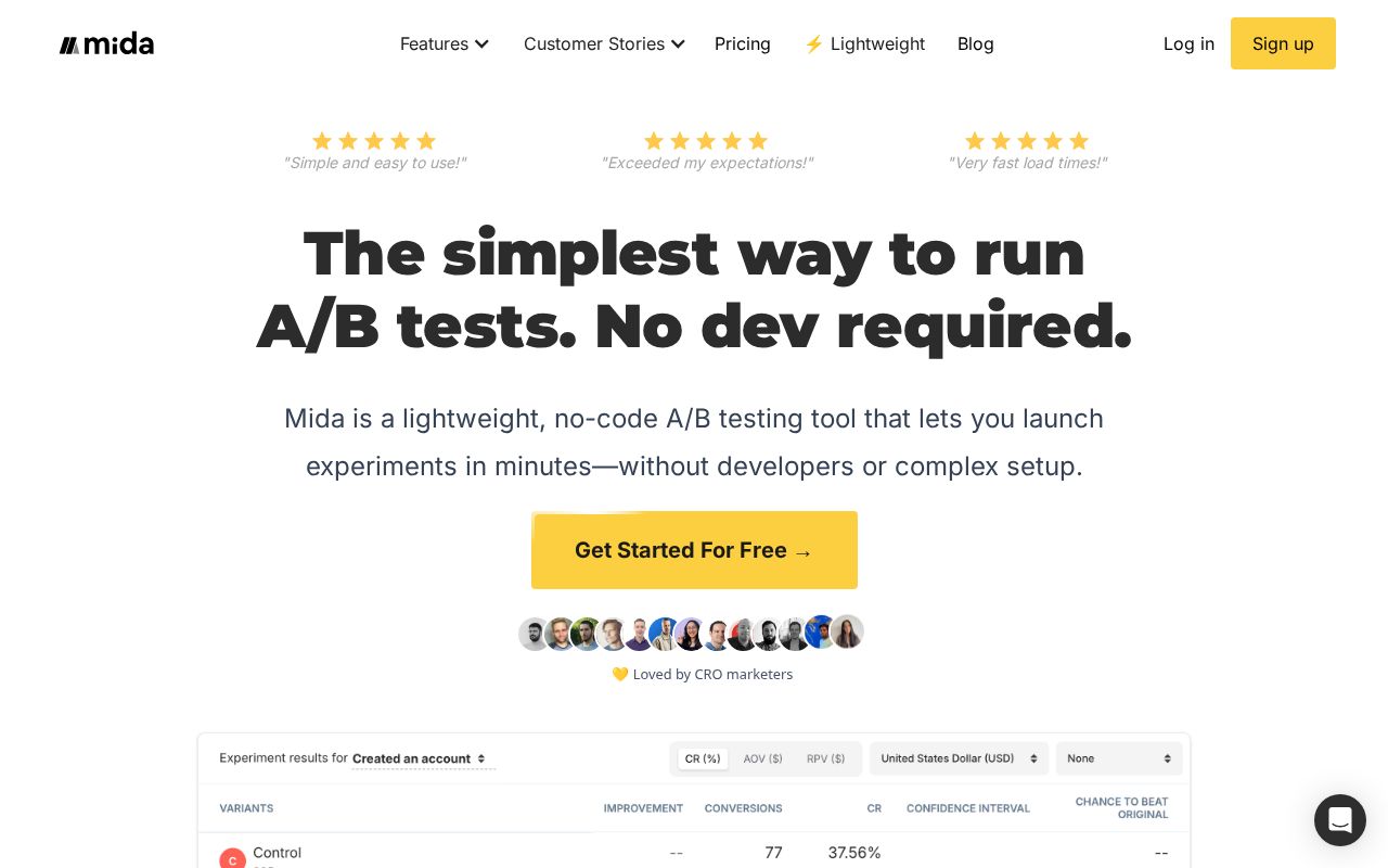 Screenshot of mida.so