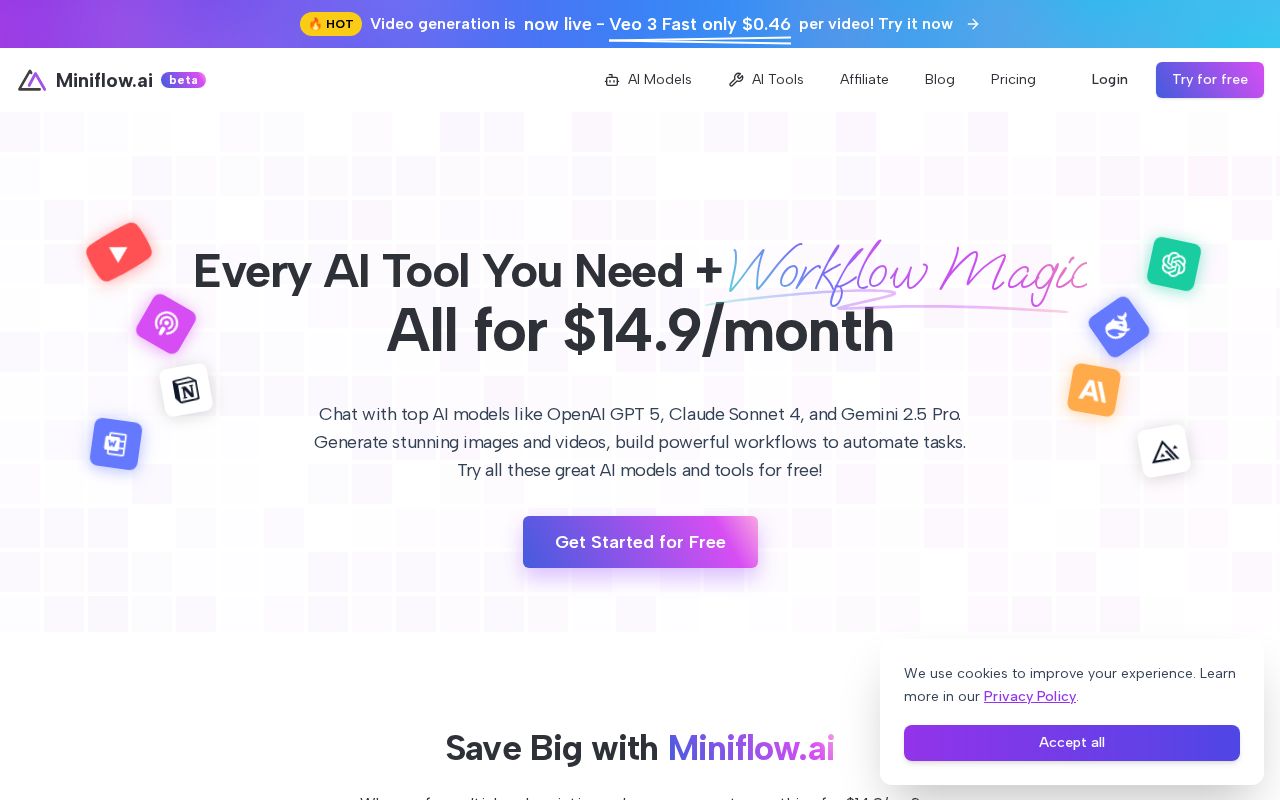 Screenshot of miniflow.ai