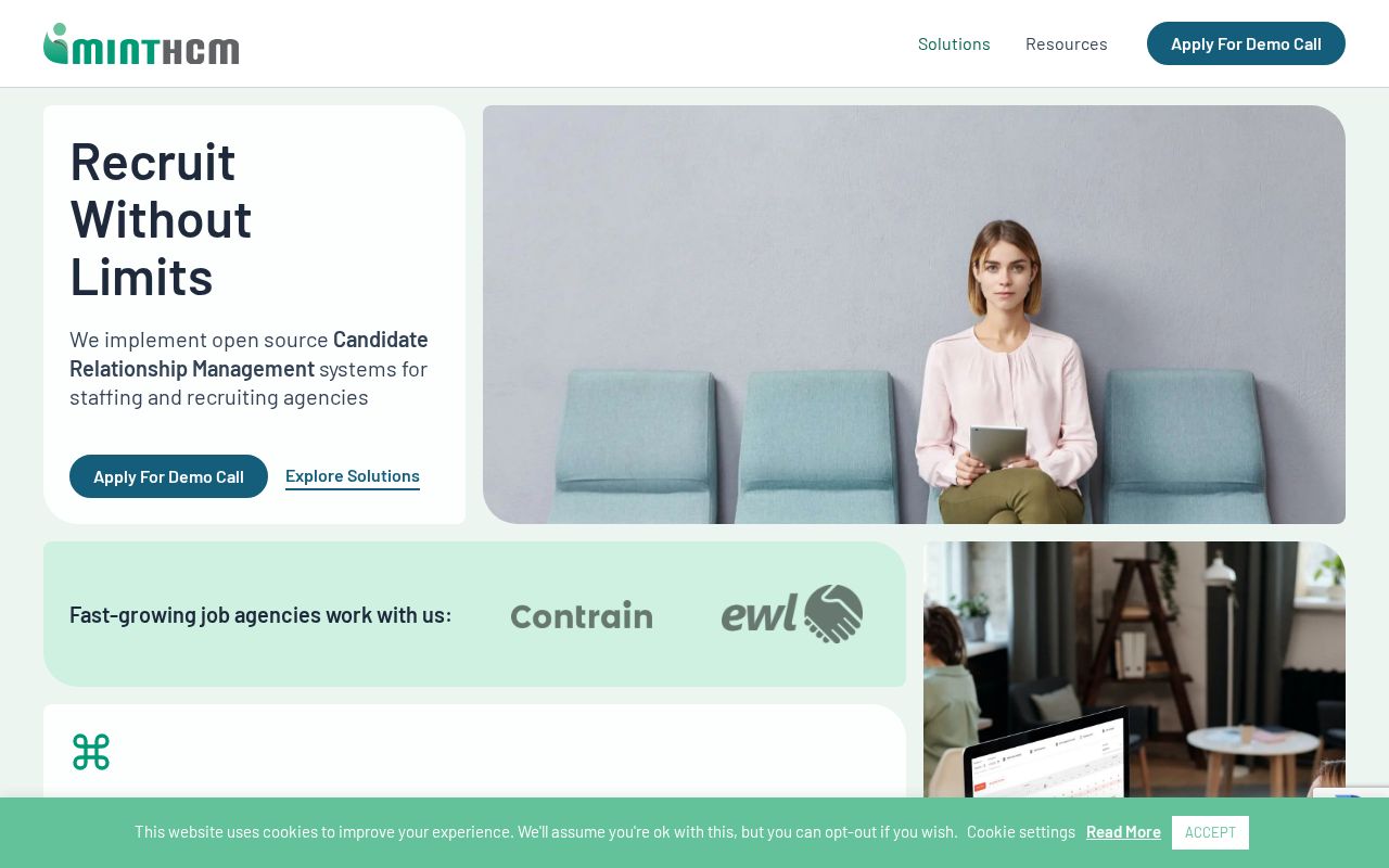 Screenshot of minthcm.com