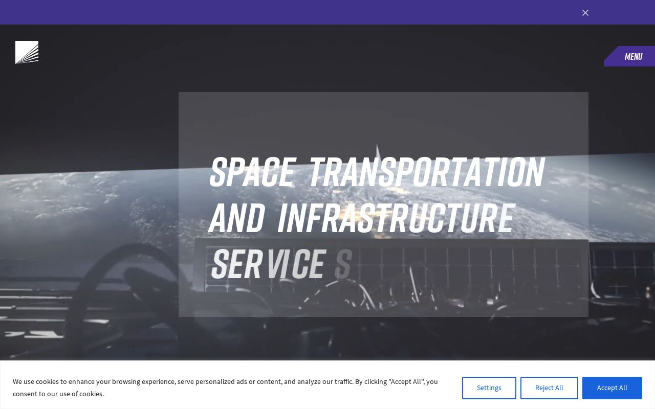 The momentus.space homepage, first screen