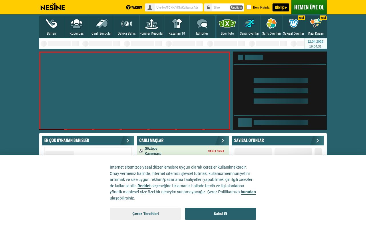 Screenshot of nesine.com