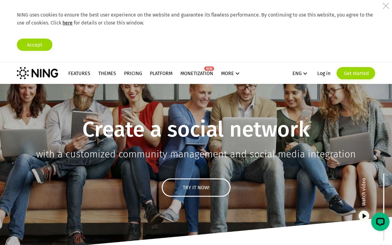 Screenshot of ning.com