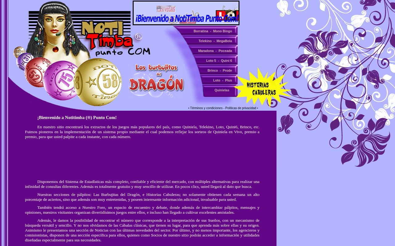 Screenshot of notitimba.com