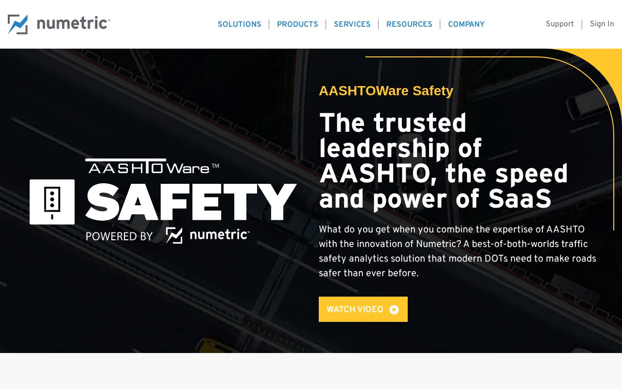 The numetric.com homepage, first screen