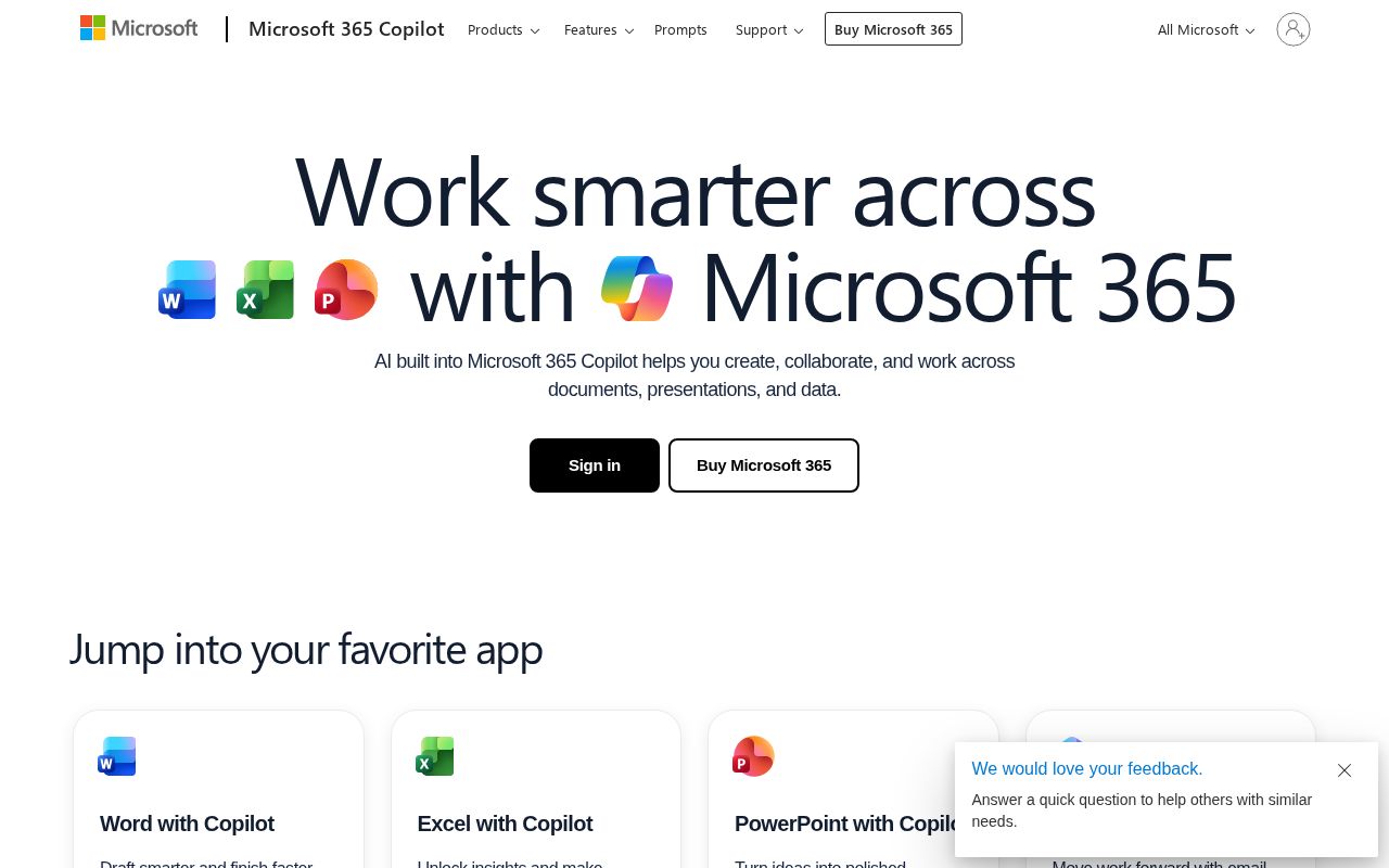 Screenshot of office.com