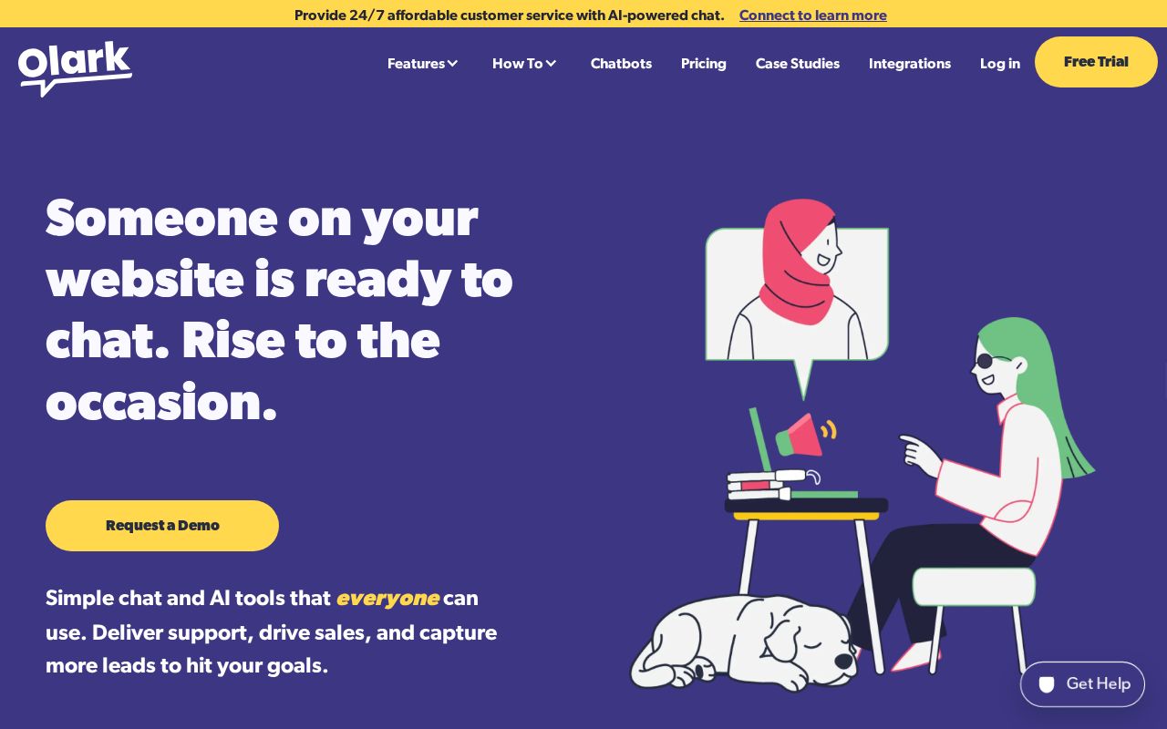 Screenshot of olark.com