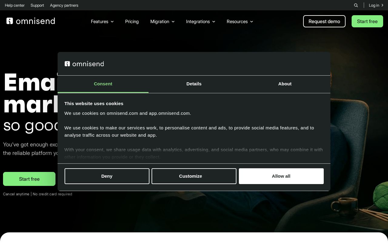 Screenshot of omnisend.com