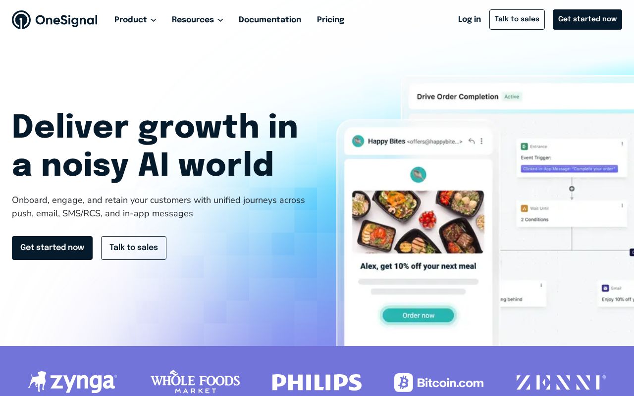 Screenshot of onesignal.com
