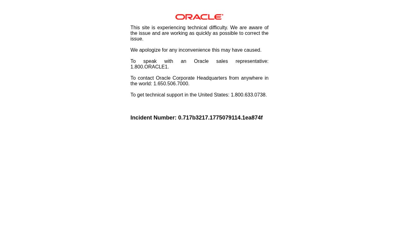 Screenshot of oracle.com
