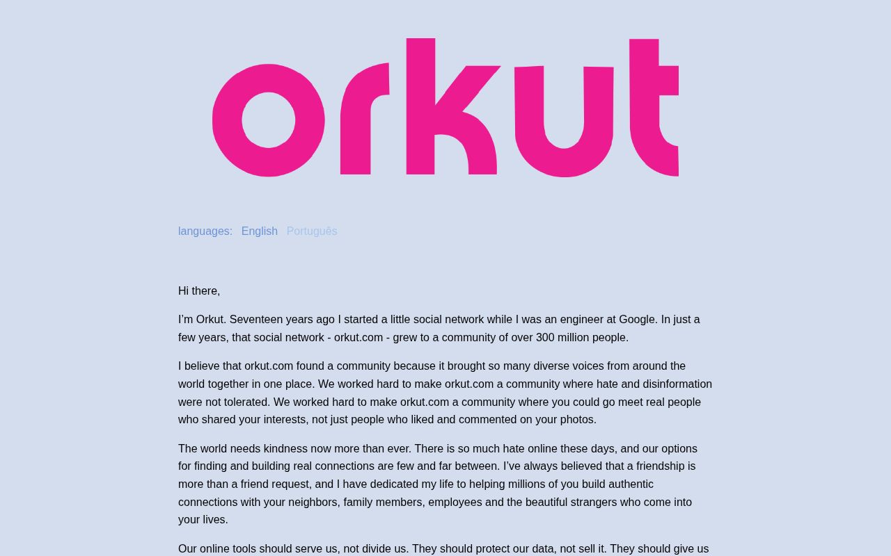 Screenshot of orkut.com