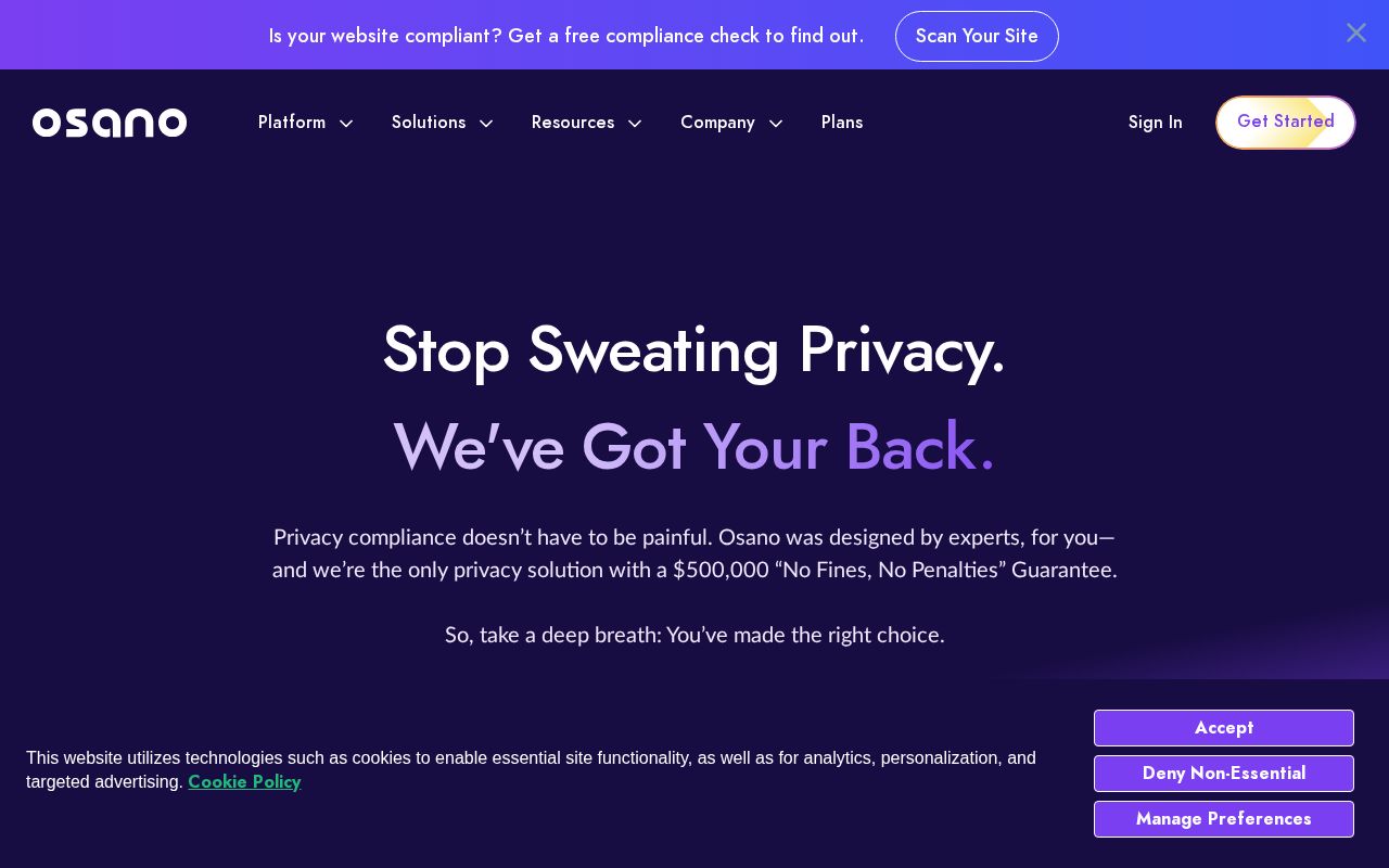 Screenshot of osano.com